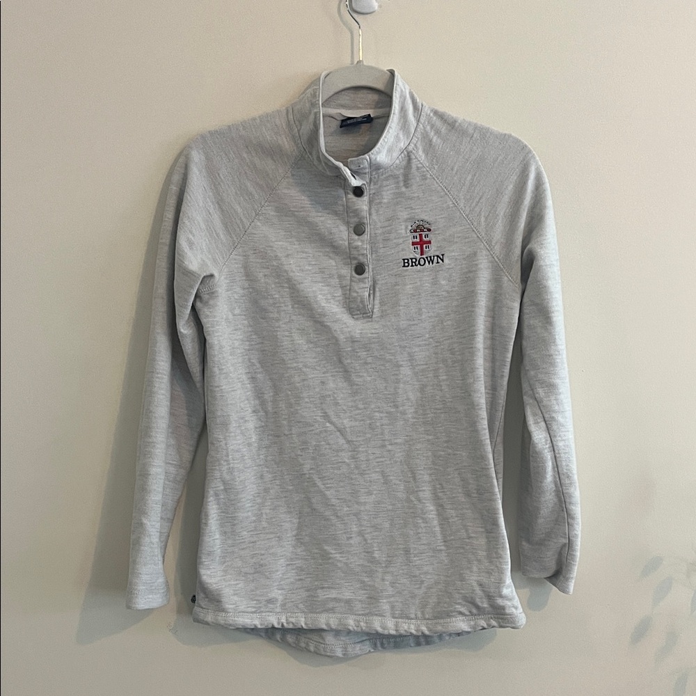 Brown University Quarter Snap Gray Collegiate Heather RI Casual